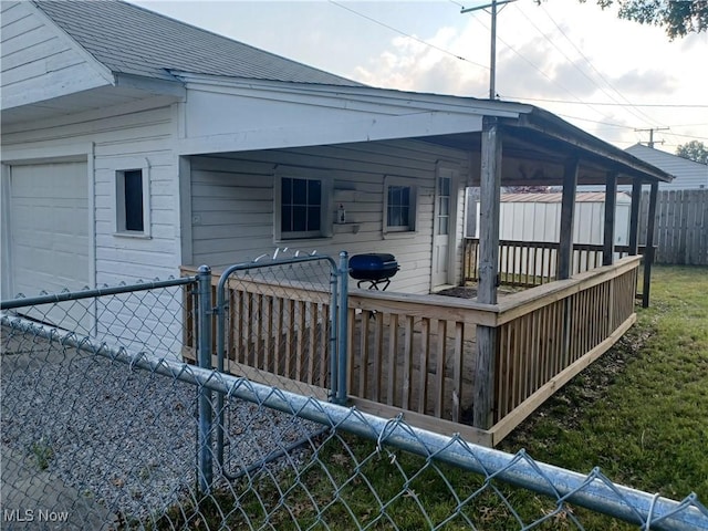 view of home's exterior with a garage