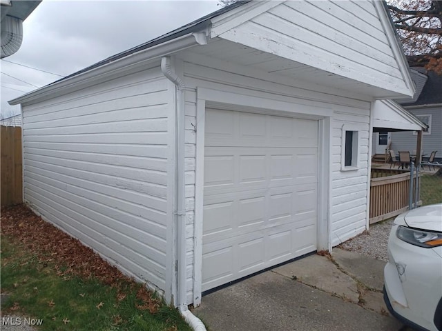 view of garage