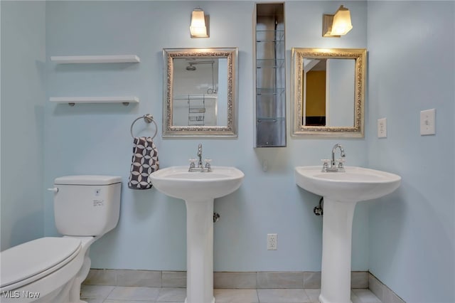 bathroom with tile patterned flooring and toilet