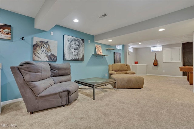 view of carpeted living room