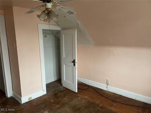 additional living space with ceiling fan