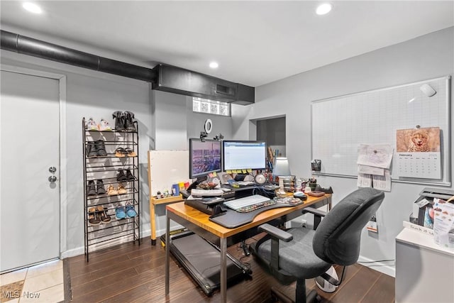 office featuring dark hardwood / wood-style flooring