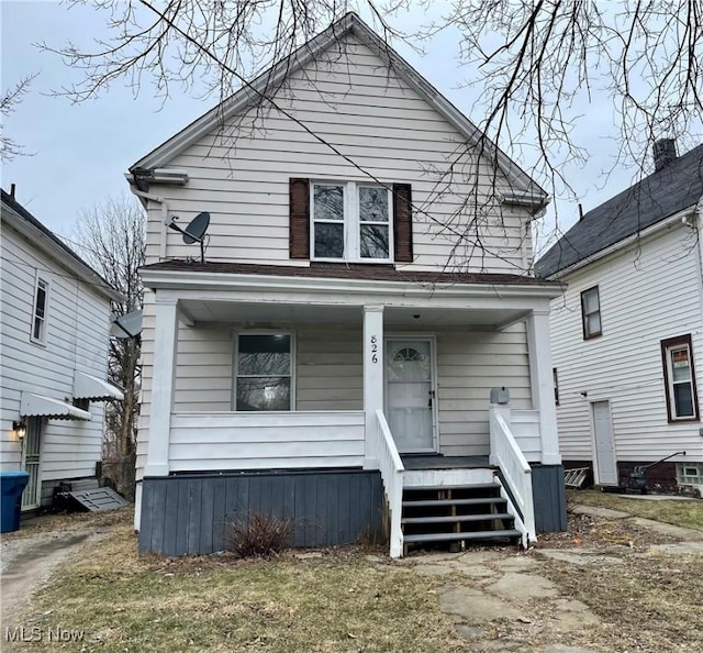 view of front of home with covered porch