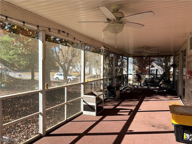 420 N 14th St, Cambridge, OH 43725 - unfurnished sunroom featuring a ceiling fan