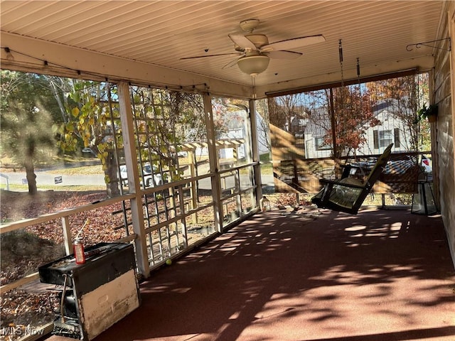 view of patio / terrace featuring ceiling fan