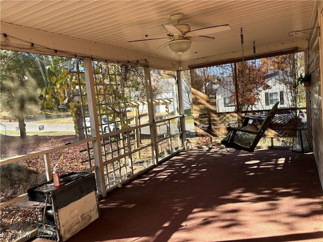 420 N 14th St, Cambridge, OH 43725 - unfurnished sunroom with a ceiling fan