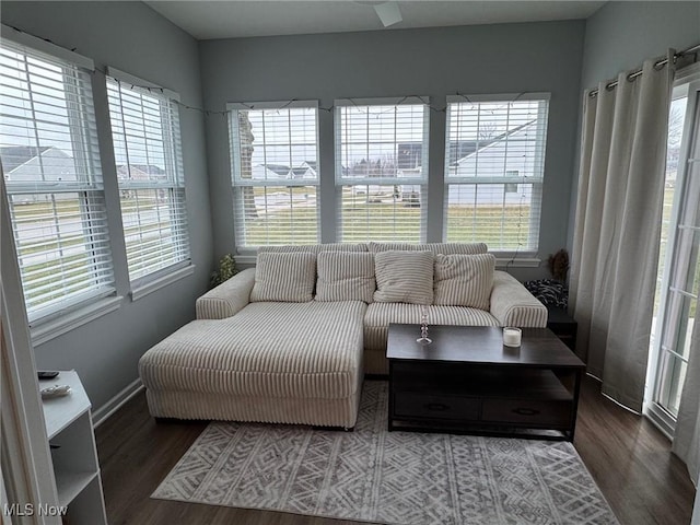 living room featuring hardwood / wood-style flooring