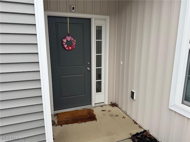 view of doorway to property