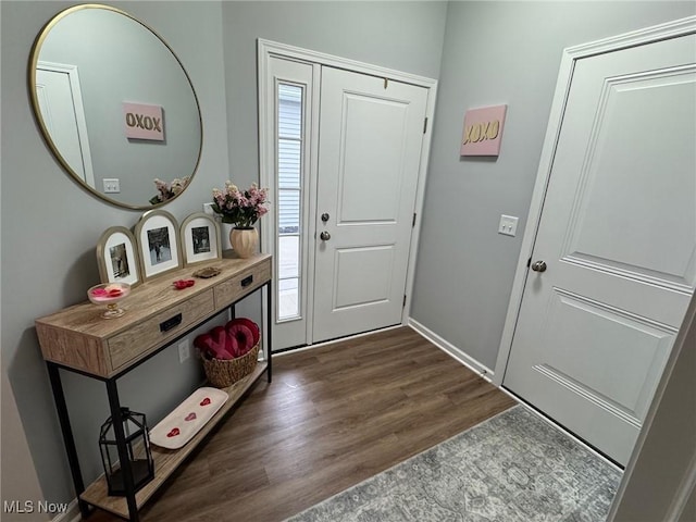 entryway featuring dark hardwood / wood-style flooring