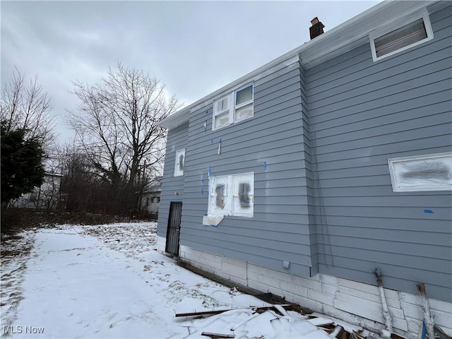 view of snowy exterior