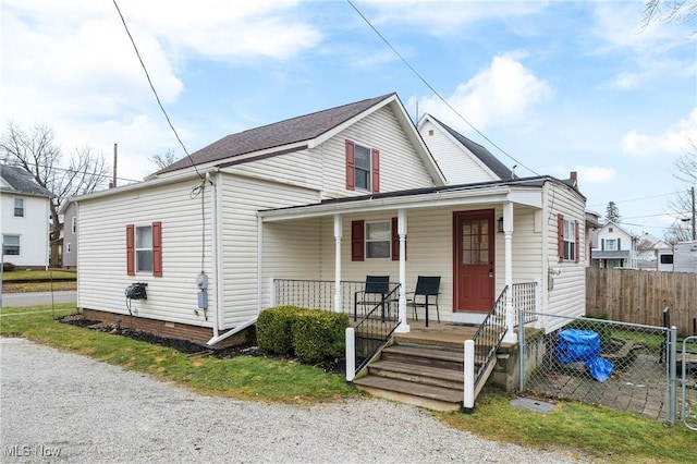 bungalow-style house with covered porch