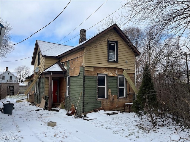 view of snowy exterior