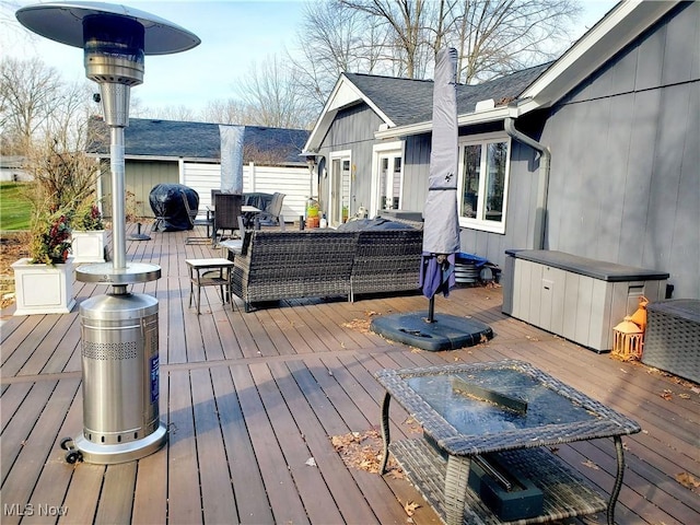 deck featuring an outdoor hangout area