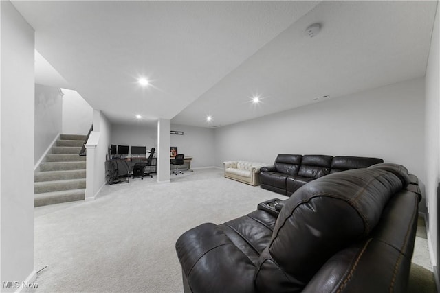 view of carpeted living room