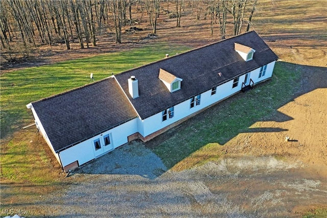 drone / aerial view with a rural view