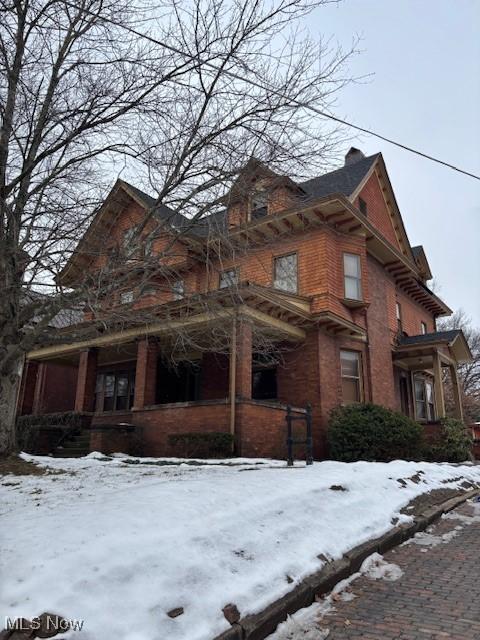 view of snowy exterior