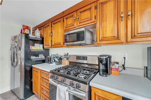 kitchen with appliances with stainless steel finishes