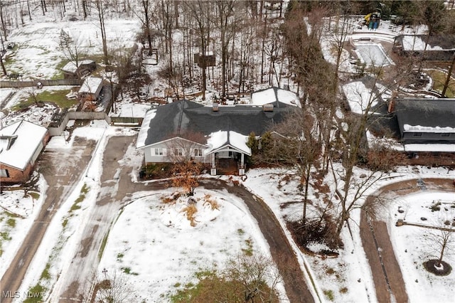 view of snowy aerial view