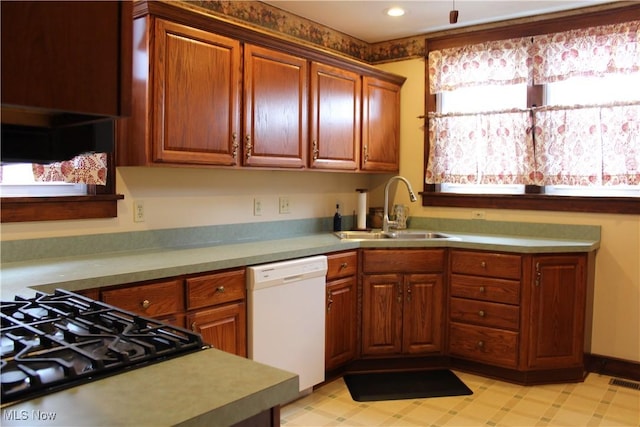 kitchen with stovetop, dishwasher, and sink