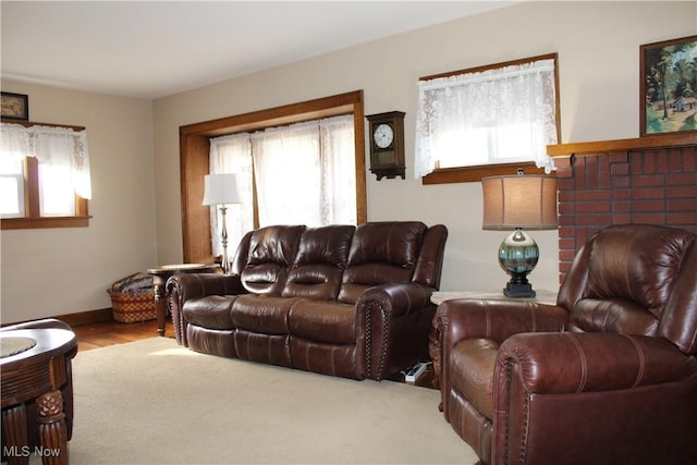 living room featuring hardwood / wood-style flooring