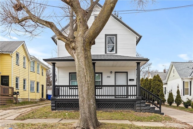 view of front of house with covered porch