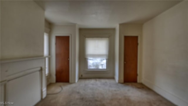 unfurnished bedroom with light carpet