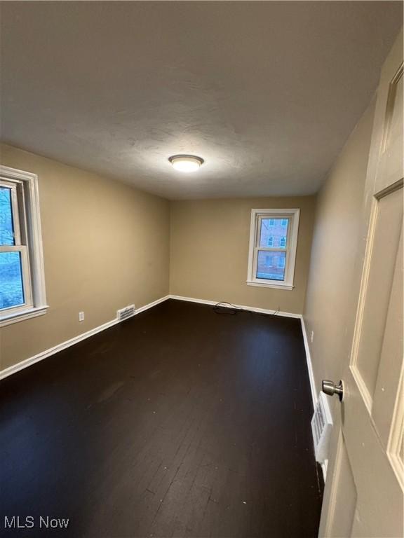 spare room featuring wood-type flooring