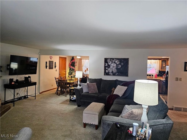 view of carpeted living room