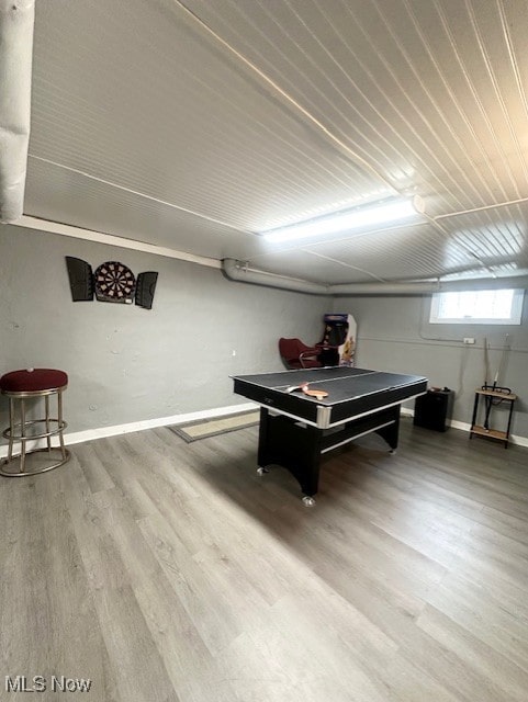 playroom featuring hardwood / wood-style flooring