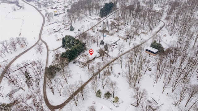 view of snowy aerial view