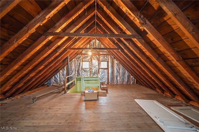 view of attic