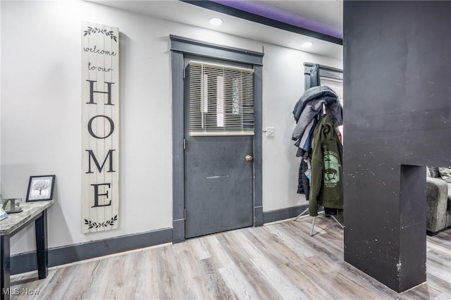 entryway featuring light hardwood / wood-style flooring