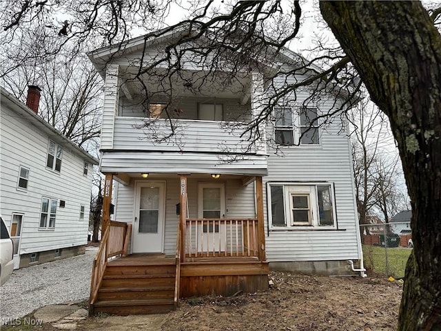 view of front of property with covered porch