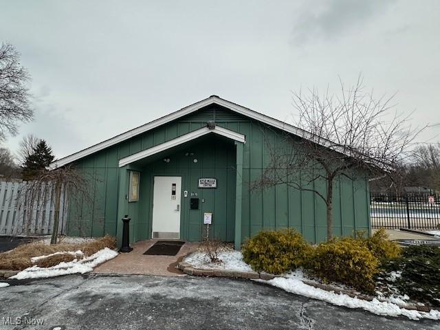 view of snow covered structure