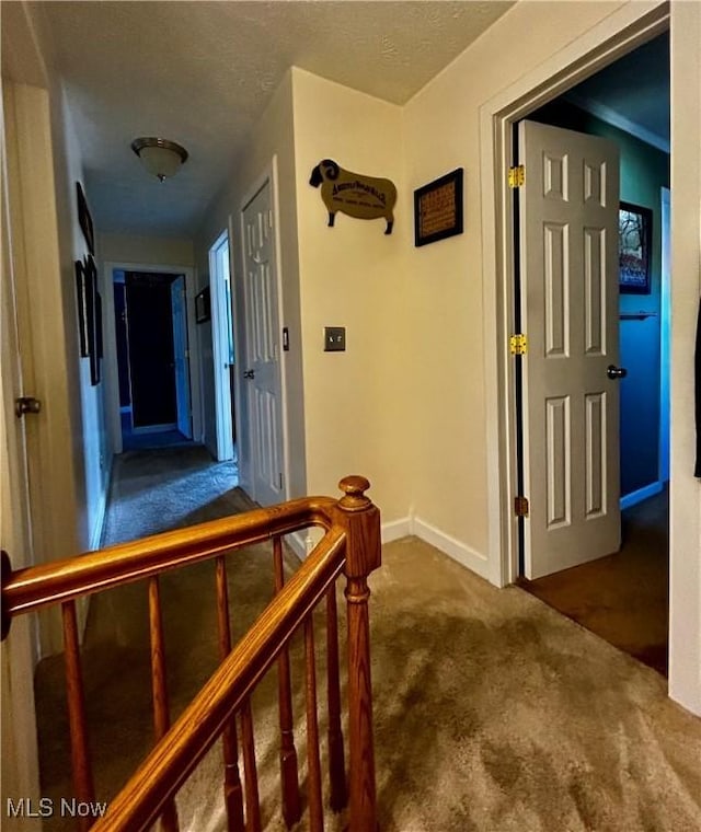 130 Rauch Dr, Marietta, OH 45750 - hall featuring dark colored carpet and a textured ceiling