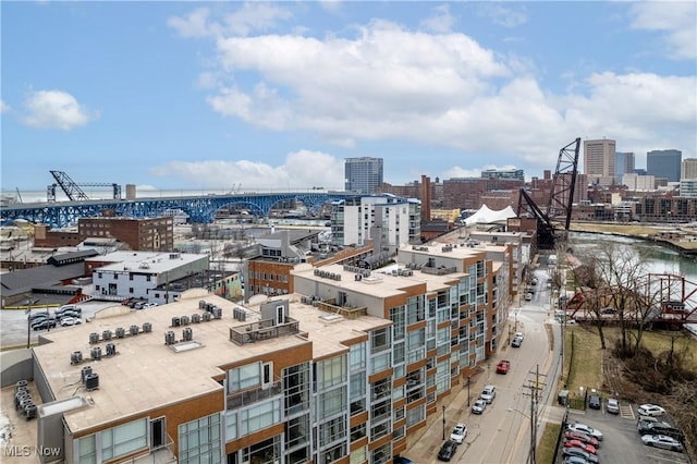 property's view of city with a water view