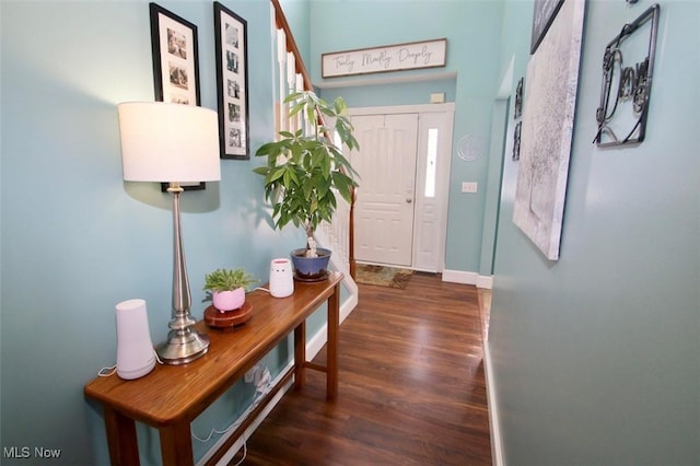 interior space featuring dark wood-type flooring