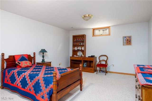 bedroom with carpet