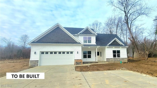 craftsman-style house with a garage