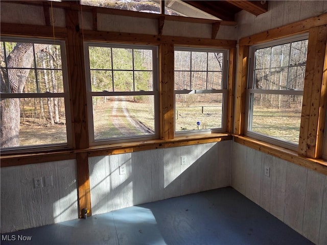 view of unfurnished sunroom