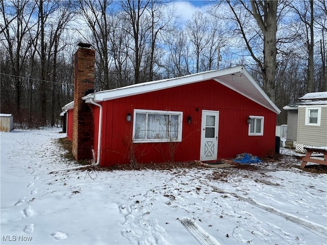 view of snow covered structure