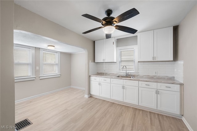 kitchen featuring white cabinetry, sink, and plenty of natural light