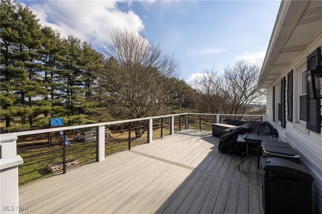 view of wooden deck