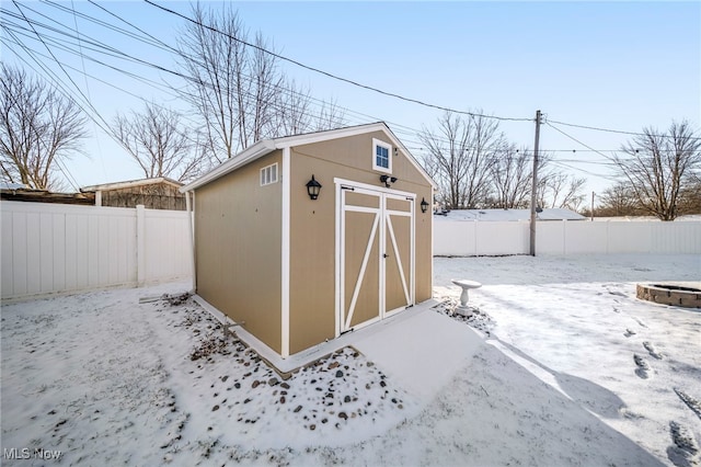 view of snow covered structure