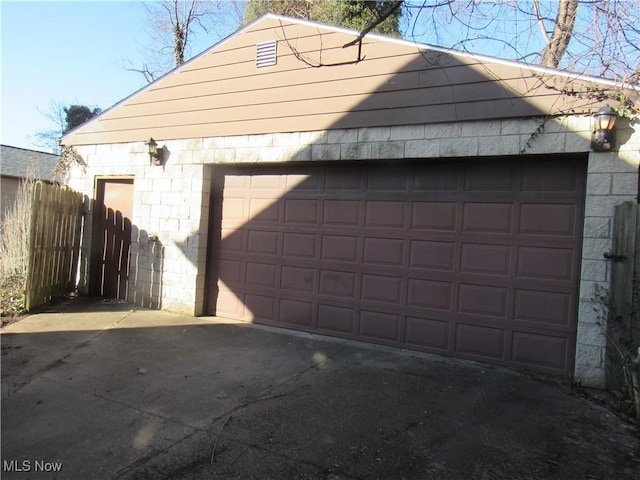 view of garage