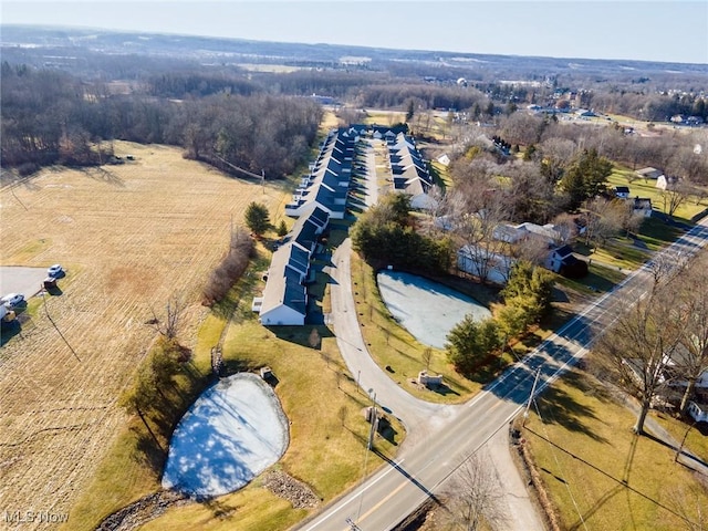 drone / aerial view featuring a rural view