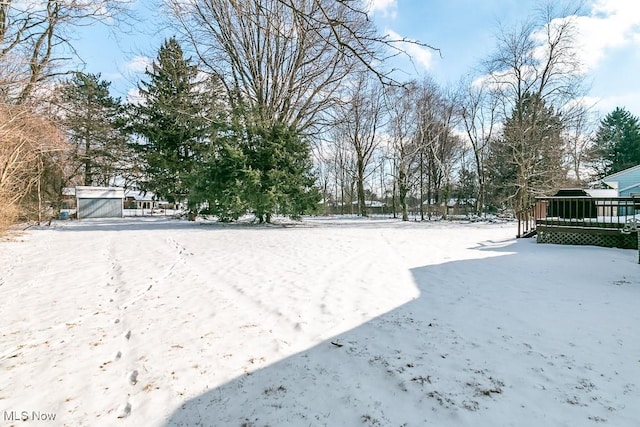 view of snowy yard