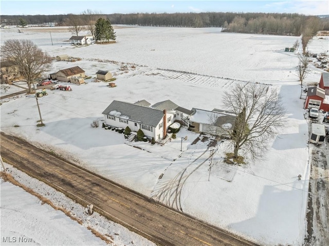 view of snowy aerial view