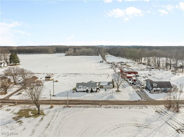 view of snowy aerial view