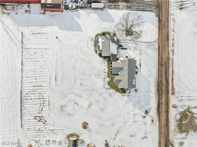 view of snowy aerial view